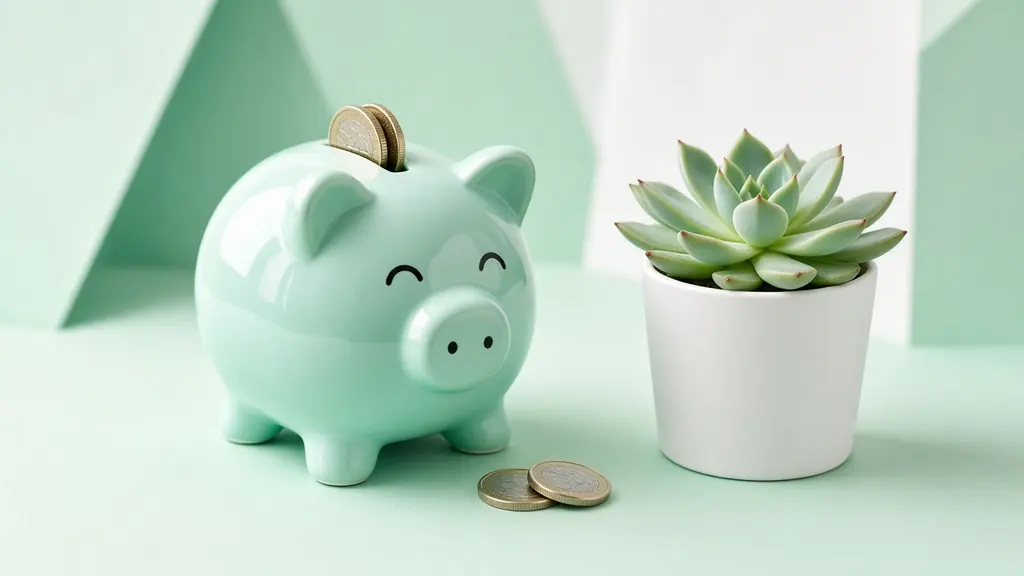 Tirelire vert menthe et pièces de monnaie : prix et remboursement de l'opération du chalazion